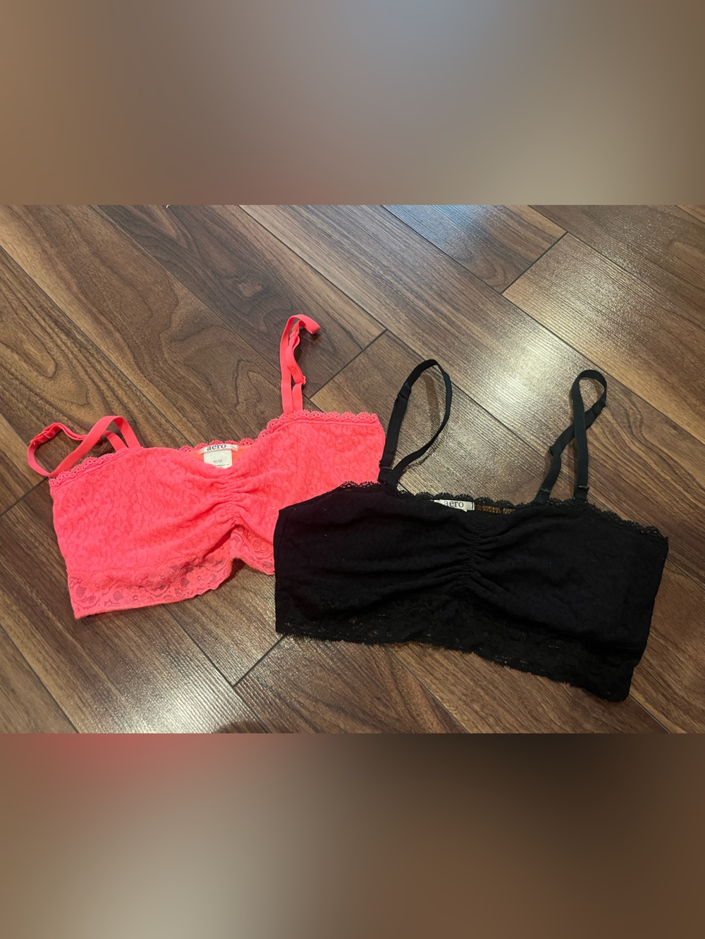 Aeropostale Lace Bralette Coral& Black